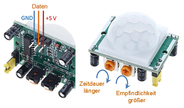 Einstellung und Anschluss Infrarotsensor